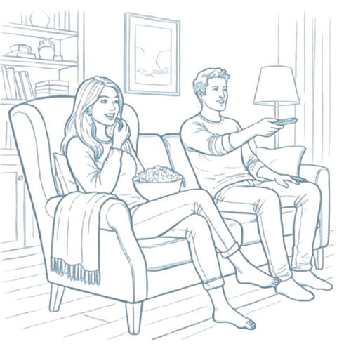 People enjoying entertainment together